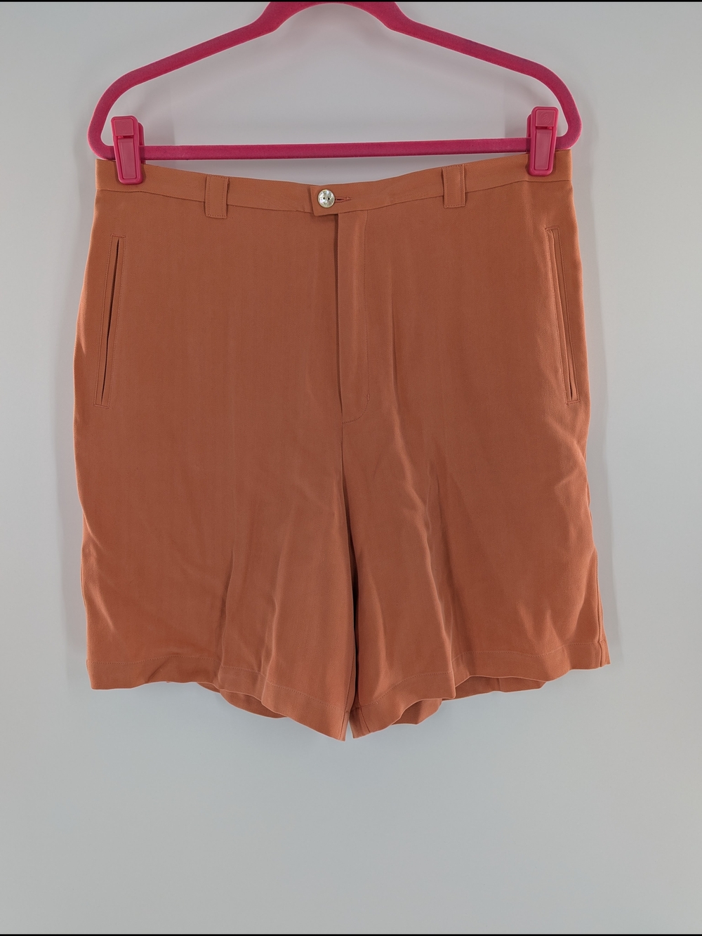 Tommy Bahama Silk Flat Front Summer Shorts Coastal Vacation Women's 14 Orange